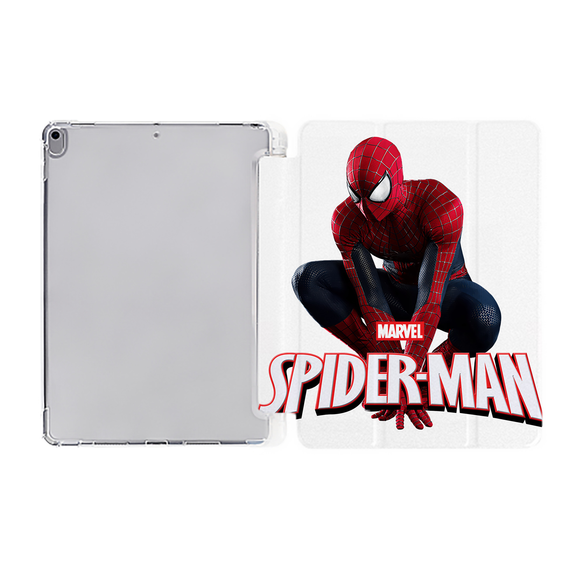 （画像用） Spider Man スパイダーマン IPad ケース ペン収納付き 三つ折りスタンド PUレザー×シリコン 対応機種9.5/10.5/10.9インチ